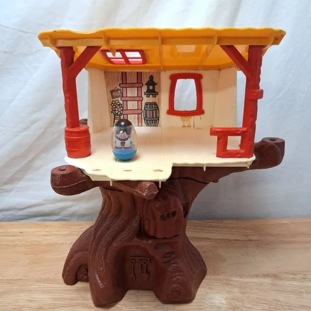 Vintage 1974 Hasbro Weebles Wobble Treehouse Playset 1 Person Included READ